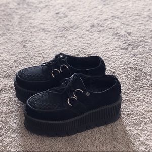 TUK platform creepers suede lace up shoes